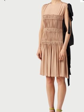 No. 21 Silk Blend Dress Size 40 Side Ties Italy Pink Black